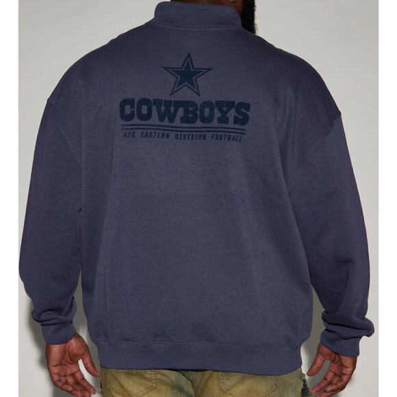 NFL Cowboys Essential Quarter Zip Sweatshirt Navy Game Day Men's Size XXL - Picture 2 of 12